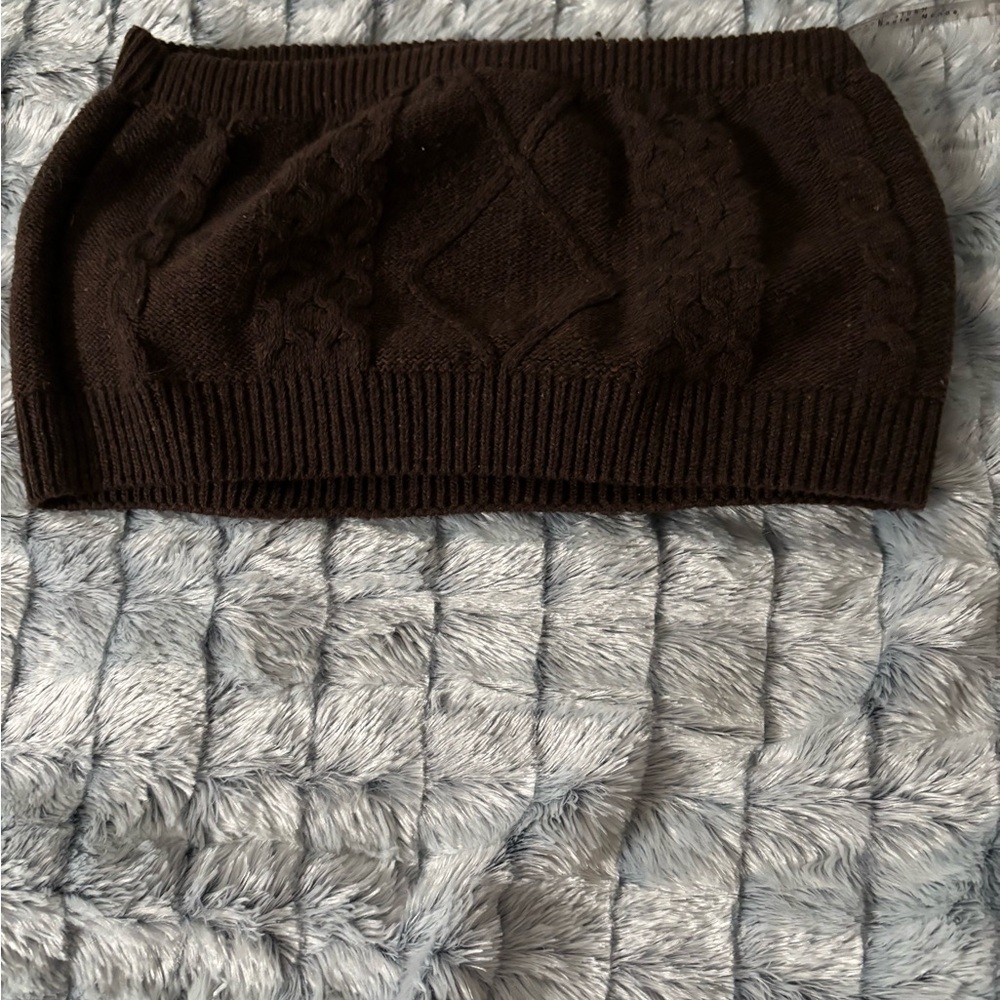 Brown Knit Tube Top